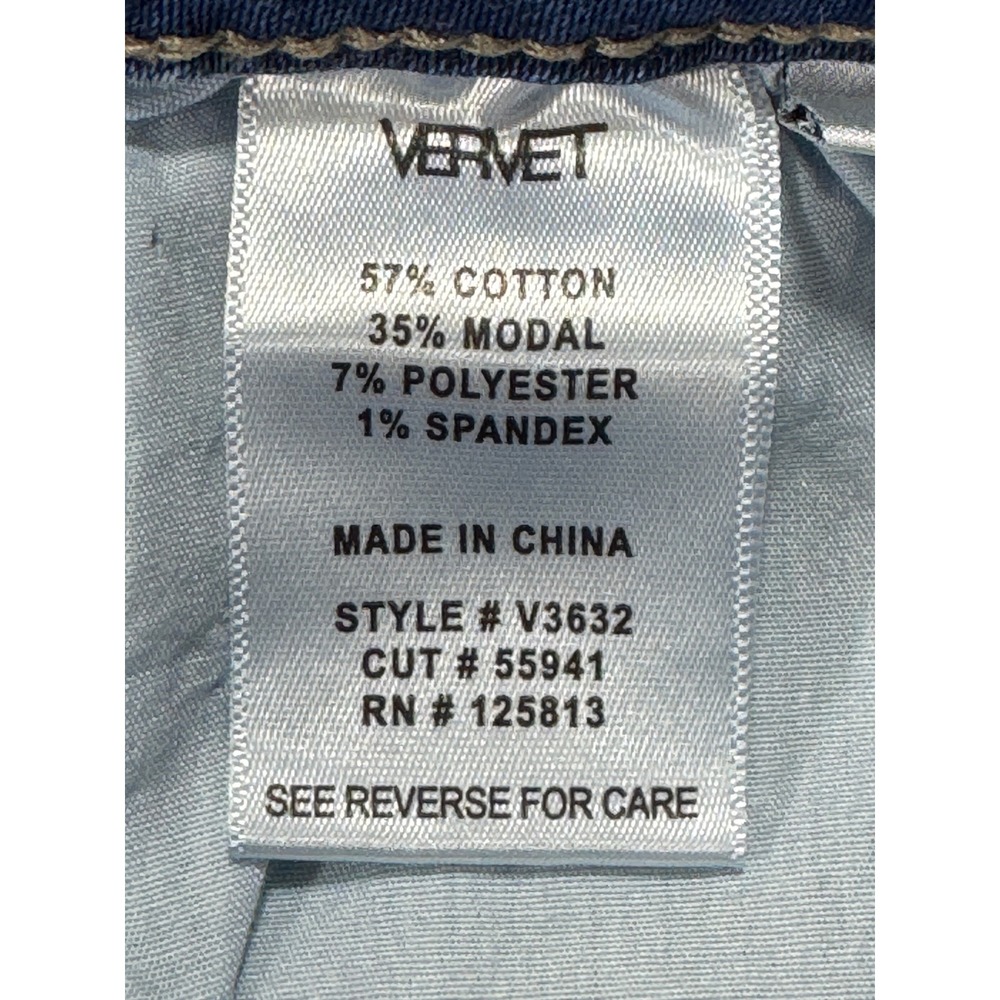 Vervet Womens V3632 High Rise Wide Leg Crop Raw Hem Blue Jeans 31 Meas: 31x25 - Picture 4 of 6